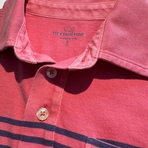 Boys Vineyard Vines Jetty Red and Navy Striped Polo